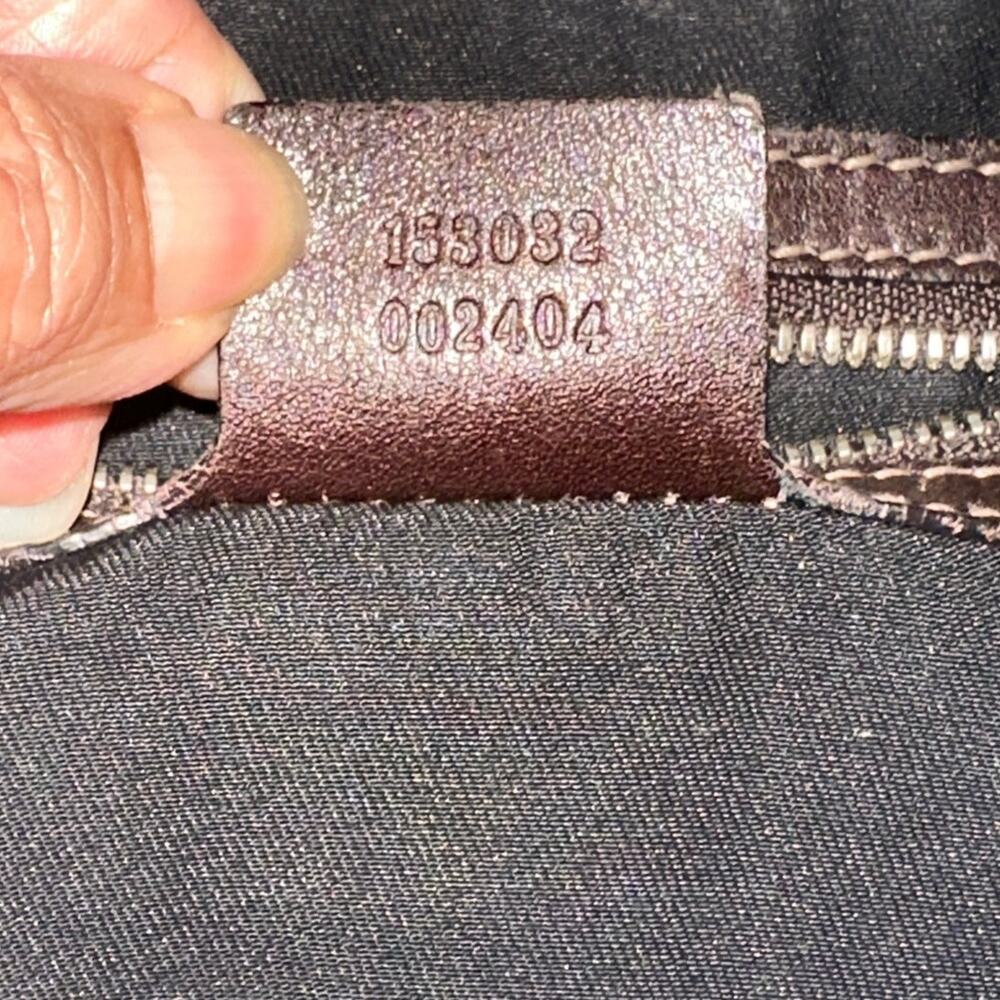 Rare vintage Gucci Half Moon bamboo Horsebit canvas & leather hobo brown black - Picture 17 of 17
